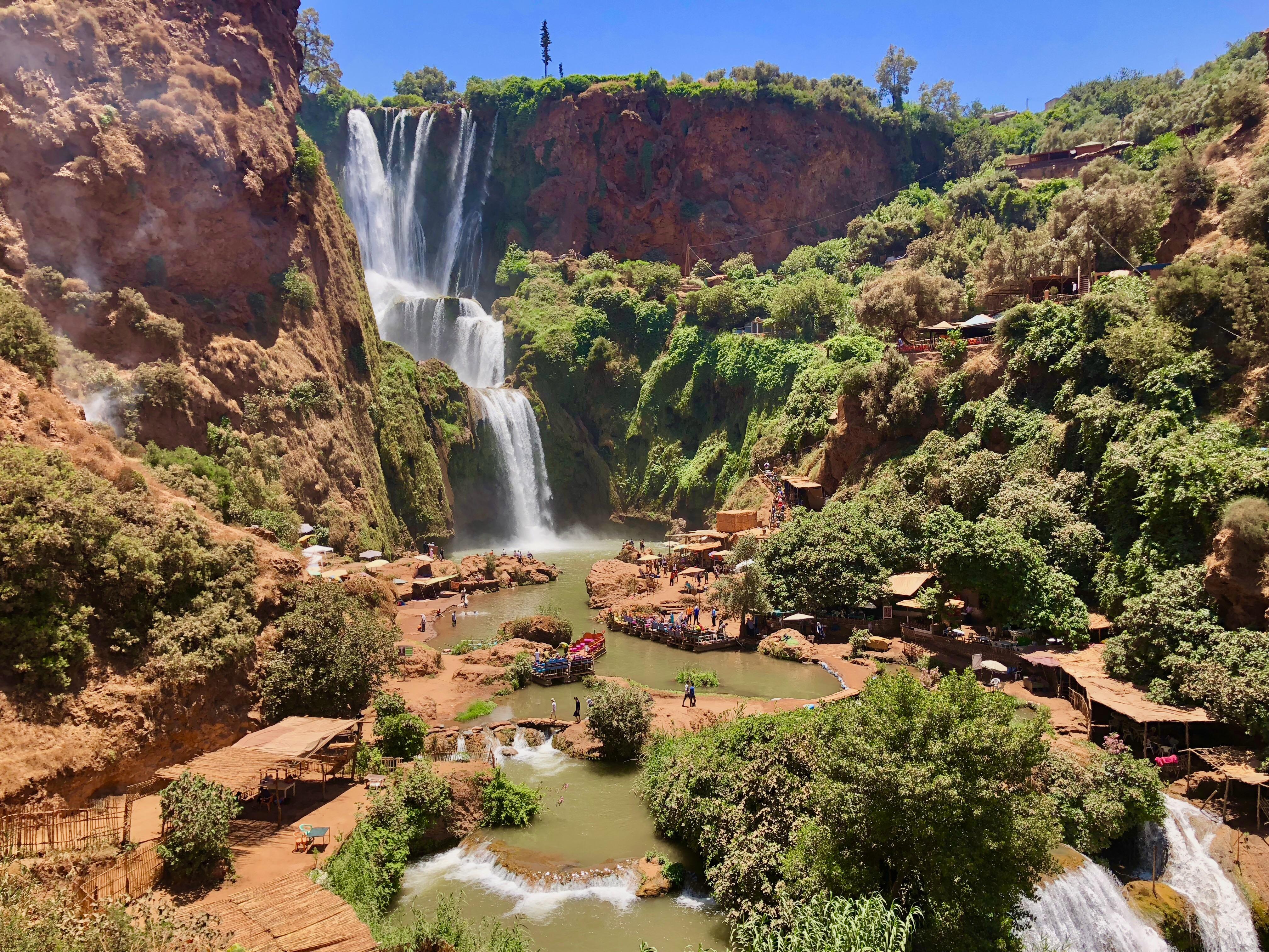 Morocco day trip from Marrakech to Ouzoud waterfalls to refresh in the cascades