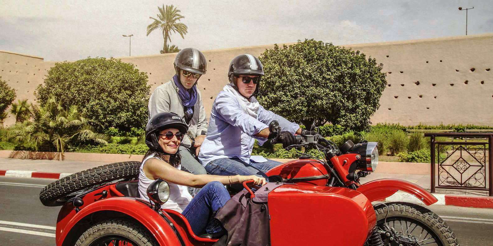 Morocco sidecar guided tour in Marrakech to explore Marrakesh and its medina